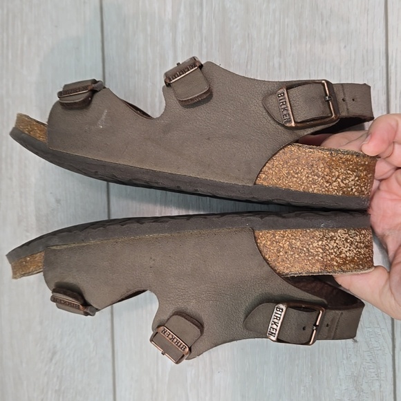 Birkenstock Girl Milano Kids Brown Sandals Slide Flats Shoes Sz 33/2 Narrow - Picture 9 of 10